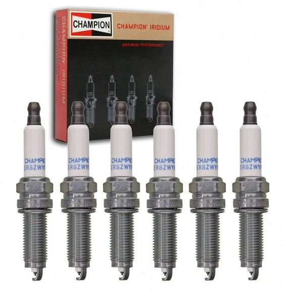 6 pc Champion Iridium Spark Plugs compatible with Jeep Grand Cherokee 3.6L V6 2016-2020