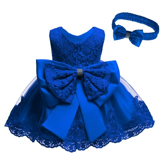 Aayomet Formal Dresses For Girls Girl's Contrast Mesh Long Sleeve Mock Neck High Waist Flared A Line Dress,Blue 0-3 Months