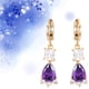 thumbnail image 5 of 1 par de pendientes para mujer, sencillos y elegantes, colgantes, multifacéticos, de circonita blanca y morada, joyería decorativa, regalo de cumpleaños y boda., 5 of 7