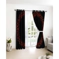 thumbnail image 3 of Red Spring Floral Blackout Curtains for Bedroom/Living Room, Thermal Insulated Kitchen Curtains, Ethnic Boho Summer Botanical Black Grommet Darkening Window Treatment Drapes 42"x63"x2, 3 of 8