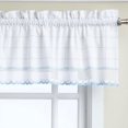 thumbnail image 2 of Sweet Home Collection Cotton Classic White/ Blue Window Pane Pattern and Crotchet Trim Tiers, Swags and Valance Options 36 x 60 tier pair, 2 of 5