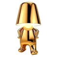 thumbnail image 1 of Gold Thinker Lamp Cordless Rechargeable Touch Table Lamp with USB Charging, 1 of 5