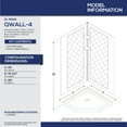 thumbnail image 3 of DreamLine 38 in. x 38 in. x 76 3/4 in. H Neo-Angle Shower Base and QWALL-4 Acrylic Corner Backwall Kit in White, 3 of 11
