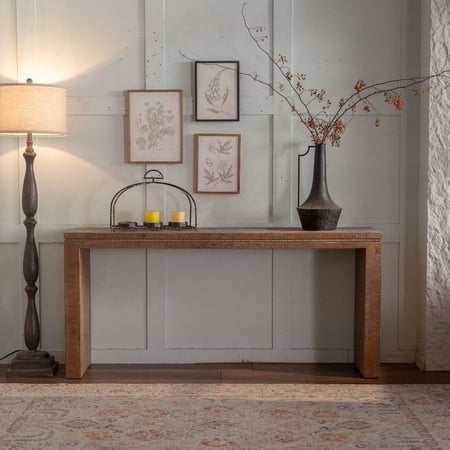 Solid Wood Console Table for Living Room - Long Sofa Table Behind Couch & Retro Narrow Entryway Table
