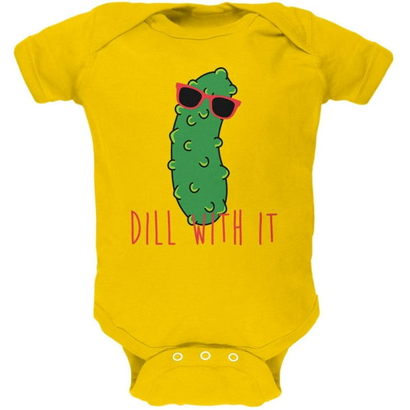 Vegetable Pickle Dill Deal With It Soft Baby One Piece Yellow 18-24 M
