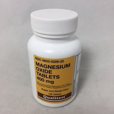 Magnesium Stearate Gluten - Qualitest Magnesium Oxide 400 mg, 120 Tablets Sugar and Gluten Free