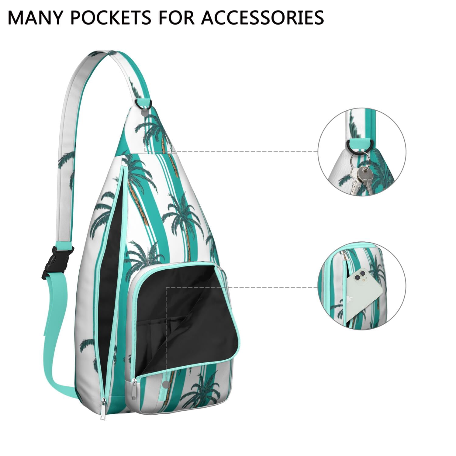 Nautical Aloha Sling Bag, Multi-Pocket Shoulder Bag with Comfortable Strap, Stylish for Beach Vacation