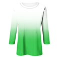 thumbnail image 5 of Bovxnpu 3/4 Length Sleeve Womens Tops, Cotton Casual Tunic Tops for Women Loose Dressy, Women's Fashion Casual Gradient Printed Round Neck 3/4 T-Shirt Loose Top XXL, 5 of 5