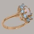 thumbnail image 3 of LBG British Made 10k Rose Gold ring with Natural Opal & Aquamarine Womens Statement Ring - 33 size options - Size 11.25, 3 of 5