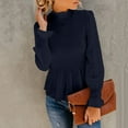 thumbnail image 5 of Vedolay Sweatshirts for Women Plus Size Shirts Tunic Casual Button up Blouses Navy,L, 5 of 5