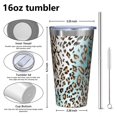 thumbnail image 4 of 16oz Tumblers Leopard and Tiger Pattern Stainless Steel Vacuum Insulated Double Wall Travel Tumbler Cups Mug with Lid and Straw,Cleaning Brush for Coffee,Tea, 4 of 4