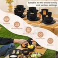 thumbnail image 5 of Homienly Wheat Straw Dinnerware Set, 24-Piece, Plates, Bowls & Cups, Service for 6, Microwave & Dishwasher Safe, Plastic Dinnerware Set and Dish Set for Home, College, Picnic and Travel, Black, 5 of 9
