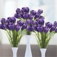 thumbnail image 4 of Factory Direct Craft Spring Flower Arrangements 10.5 in Artificial Polysilk Blooms Plastic Stem Crocus Easter Bouquet 3 Count, 4 of 6