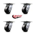 thumbnail image 2 of 4 Inch Heavy Duty Phenolic Caster Set with Ball Bearings Set of 4 Service Caster, 2 of 2