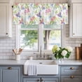 thumbnail image 2 of Hummingbird Flowers Valances for Windows Spring Watercolor Colorful Flower Rod Pocket Curtain Valance Window Treatment Short Curtains for Kitchen Living Room, 60"x14", 2 of 9