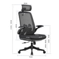 thumbnail image 3 of Silla de oficina giratoria, silla de computadora, silla de malla ergonómica para dormitorio, oficina, sala de estar, estudio, hogar Respaldo alto negro perfecl Sillas de oficina, 3 of 8