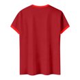 thumbnail image 4 of Women's Football Graphic T-Shirt, Women's V-Neck Short Sleeve Letter Print T-Shirt for Casual Summer for Soccer Tournament 2026 Red Size: 2XL, 4 of 5
