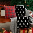 thumbnail image 4 of Christmas Pillow Covers 18x18 inch Set of 2 Christmas Tree Decorative Black Throw Pillow Covers Winter Famliy Decoration for Home Couch, 4 of 6