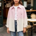 thumbnail image 4 of XUNKUSGA Girls Gradient Shirts Lightweight Loose Button Down Shirts for Girls Casual Collared Long Sleeve Shirts Jacket with Pocket for School Daily Streetwear 5-15Y, 4 of 8