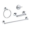 thumbnail image 1 of Agkxhdec Juego De Accesorios De Baño De 4 Piezas: Juego De Accesorios De Baño Cromado Barra Para Toallas Anillo Para Toallas Soporte Para Papel Higiénico Gancho Para Bata Montado En La Pared Instalaci, 1 of 5