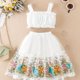 thumbnail image 1 of 2pcs Baby Girls Camisole Top & Mesh Flower Skirt Set Clothes, 1 of 5