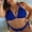Blue, variant on USSUMA Swim Suits for Women 2025 Solid Color Bikini Plus Size Bathing Suit Soft Womens Tankini for Vacation Wine Red,Black,Blue,White,Red up to 45% off