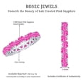 thumbnail image 6 of Rosec Jewels Heart Shape Lab Grown Pink Sapphire Eternity Ring for Women - AAAA Quality, 10K White Gold, US 12.00, 6 of 9