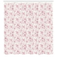 thumbnail image 3 of Flower Shower Curtain, Pink Toned Flower Petals Botany Themed Coming of the Spring Pattern, Fabric Bathroom Set with Hooks, 69W X 84L Inches Extra Long, Dried Rose Ivory and Rose, by Ambesonne, 3 of 3