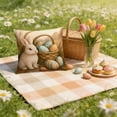 thumbnail image 4 of Pillow Covers 18x18, Easter Decorations Throw Pillow Covers with Bunny Pattern, Spring Decor for Home Bedroom Couch Cushion Cover, 4 of 7