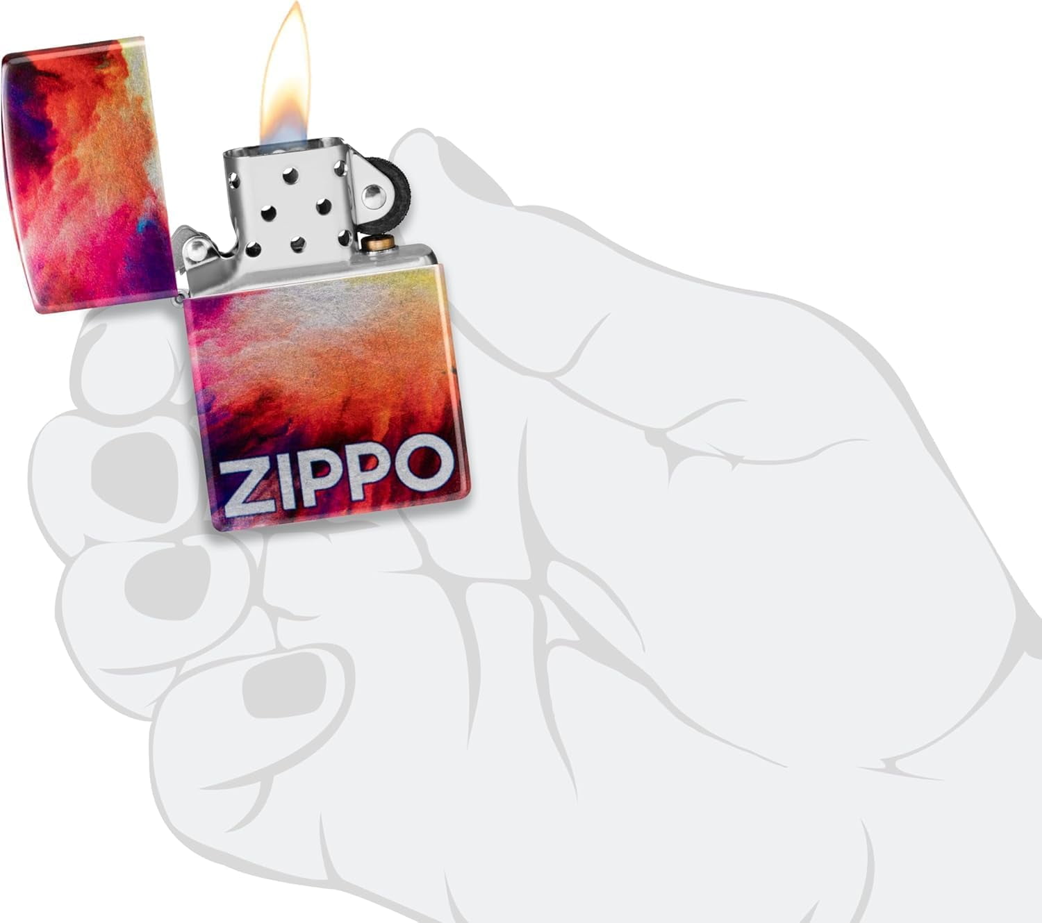 Zippo Lighter - Custom Message Engrave on Tie Dye Design - 540 Fusion 48982