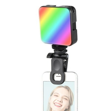 Image of Andoer W64RGB Clip on Video Light with 20 Effects Portable Fill Light for Mobile Phone and Tablet
