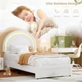 thumbnail image 7 of Rainbow Headboard Twin Platform Bed - Berber Fleece Princess Style, LED Lights & Storage Drawer, No Box Spring Needed, 7 of 7