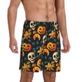 thumbnail image 2 of Naloa Halloween Skull Men's Short Pajama Pants, Lounge Comfort Shorts with Elasticized Waistband and Side Pockets - XX-Large, 2 of 9