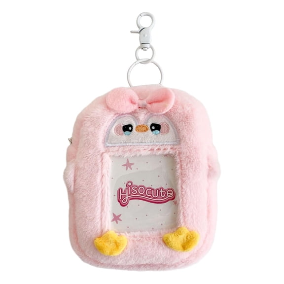FVDPWYE Plush Photocard Holder Keychain Casual Lovely Unique Gift Hanging Decoration for Pink