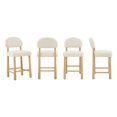thumbnail image 6 of ReNest 26" Counter Height Bar Stools, Modern Upholstered Bar Stools for Kitchen Island & Home Bar, Cream Fabric, Set of 4, 6 of 15