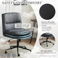 thumbnail image 4 of YEXJ Cloud Criss Cross Legged Chair,18" High Back Armless Home Office Desk Chair with Wheels,Wide Adjustable Comfy Padded Seat Task Computer Chair,Modern Swivel Makeup Vanity Chair,Microfiber,Grey, 4 of 10