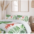 thumbnail image 6 of Ambesonne Plant Duvet Cover Sets, Tropical Flora, 2-King, Earth Yellow and Fern Green, 6 of 7