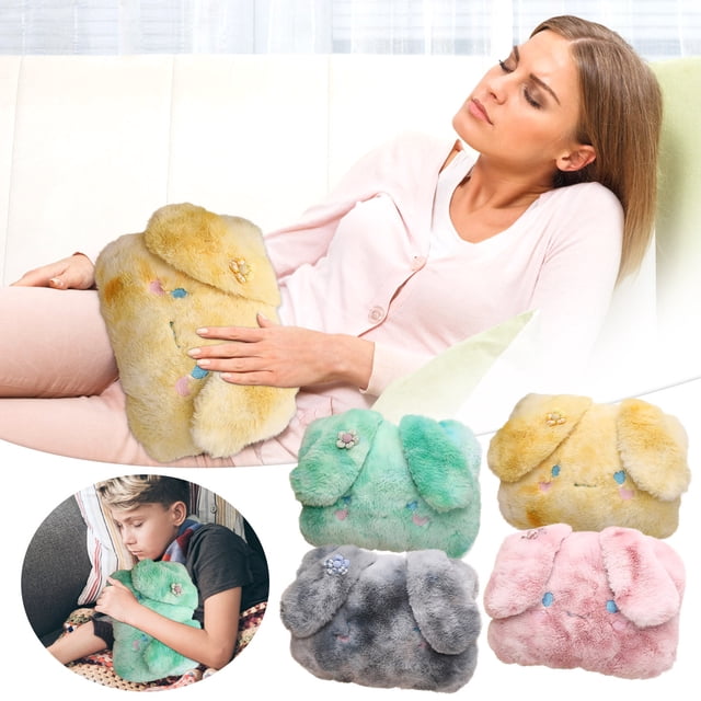 Xihbxyly Bolsa de Agua Caliente, Guantes Suaves y Cálidos, Alivia Los Cólicos Menstruales y El Dolor Muscular, Alivia El Estrés y Relaja, Ayuda para Dormir En Noches Frías, Tamaño 28 X 19 Cm, Incluye