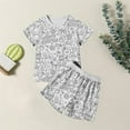 thumbnail image 2 of Rhuody Easter Outfits For Boys Kids Boys Girls Personality Printed Short Sleeve T Shirt Top And Shorts Pants Set Diy Pajama Set Adorable Springs Wear White 3-4 Years, 2 of 4