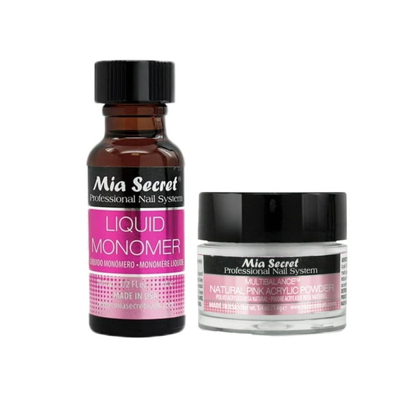 Mia Secret - Liquid Monomer (0.5 oz.) & Multibalance Natural Pink Acrylic Powder (0.25 oz.) - Combo