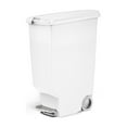thumbnail image 2 of Simplehuman 40 Liter / 10.6 Gallon Slim Kitchen Step Trash Can With Secure Slide Lock, White Plastic, 2 of 5