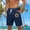 008Dark Blue, variant on Men's Plus Size Bermuda Shorts Independence Day Printed Summer Holiday Beach Casual Sport Sweatpant Fishing Short Pant