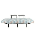 thumbnail image 3 of Cartoon Futon Couch, Horizontal Buses Facing Left Themed, Daybed with Metal Frame Upholstered Sofa for Living Dorm, Loveseat, Cadet Blue Peach, by Ambesonne, 3 of 4