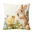 thumbnail image 3 of Fwttom Pillow Covers 18x18, Imitation Embroidery Easter Decorations Throw Pillow Covers, Short Lint Home Spring Decor for Bedroom Couch Cushion Cover, 3 of 7