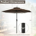 thumbnail image 3 of Gymax Outdoor Patio Umbrella Modern Table Umbrella w/8 Heavy Duty Ribs Sun-proof Coffee, 3 of 10