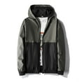 thumbnail image 2 of LEEy-world Jean Jacket Men's Softshell Hiking Jacket Lined Waterproof Lightweight Hooded Coat Army Green,S, 2 of 3