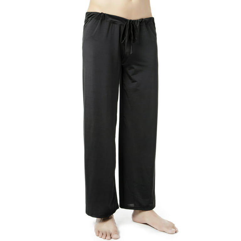 Men Lounge Pants,Stretchy Homewear, Breathable Smooth Fabric Pajamas  Pants,Man Yoga Drawstring Pants