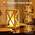 thumbnail image 6 of Touch Bedside Table Lamp with 3 Brightness & 3 Color Temperatures Dimmable Lamp, Battery Powered Small Lamp for Bedroom, Vintage White Nightstand Lamp with Flame Lantern for Bedroom Living Room, 6 of 7