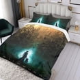 thumbnail image 3 of Bosque Salvaje Conjunto de sábanas temático, trío de piezas, cómodo y amigable con la piel, diseño único, regalo de decoración para el hogar para familiares, amigos y fans,135cm *200cm, 3 of 6