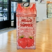 Dvkptbk Water Bottle Milk Carton Water Bottle Transparent Milk Bottle Portable Plastic Transparent Bottle Camping Essentials